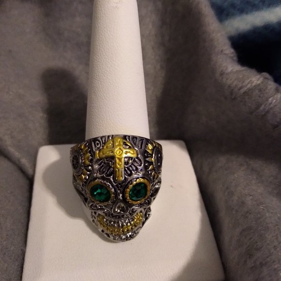 Men's Stainless-steel Skull Ring SZ 13 NEW - Picture 1 of 2
